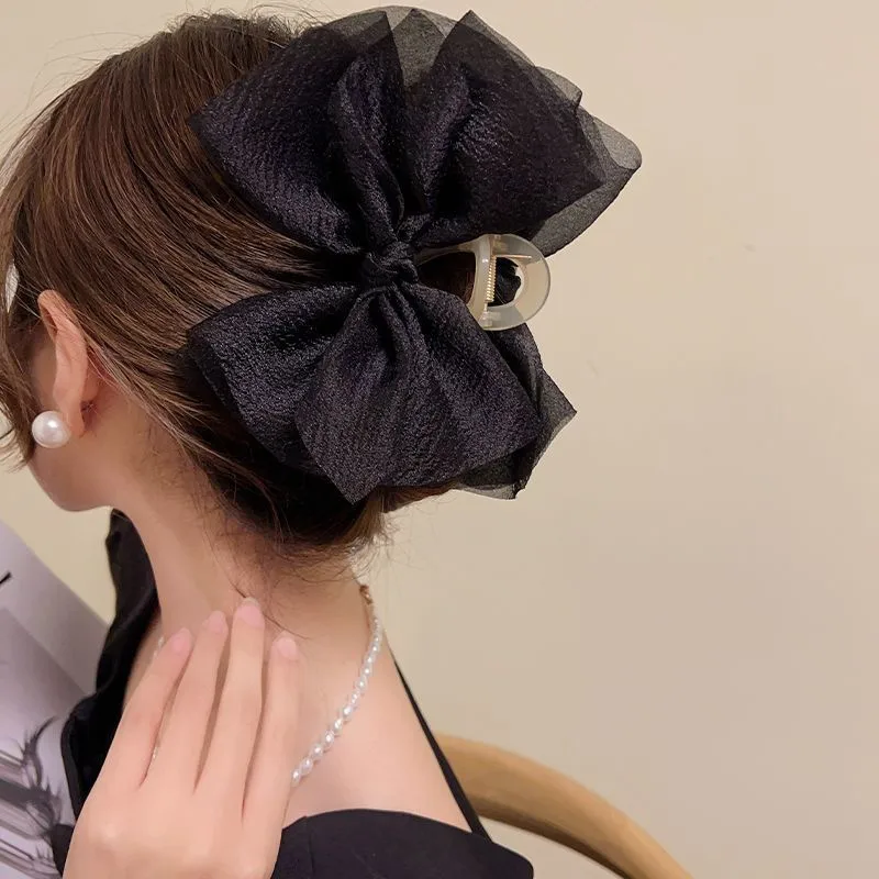 Women's Bow Knot Fairy Style Princess Sweet Resin Gauze Net Yarn Hair Claws display picture 2