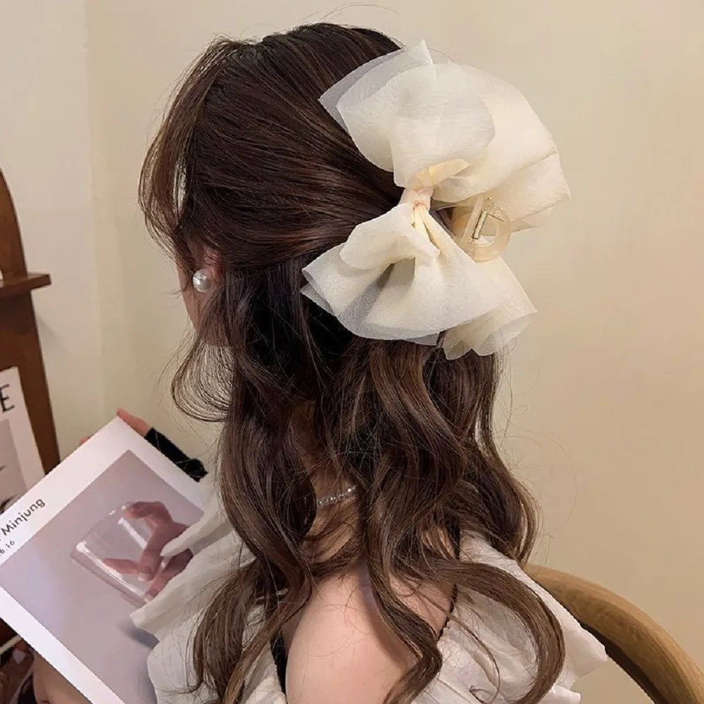 Women's Bow Knot Fairy Style Princess Sweet Resin Gauze Net Yarn Hair Claws display picture 3