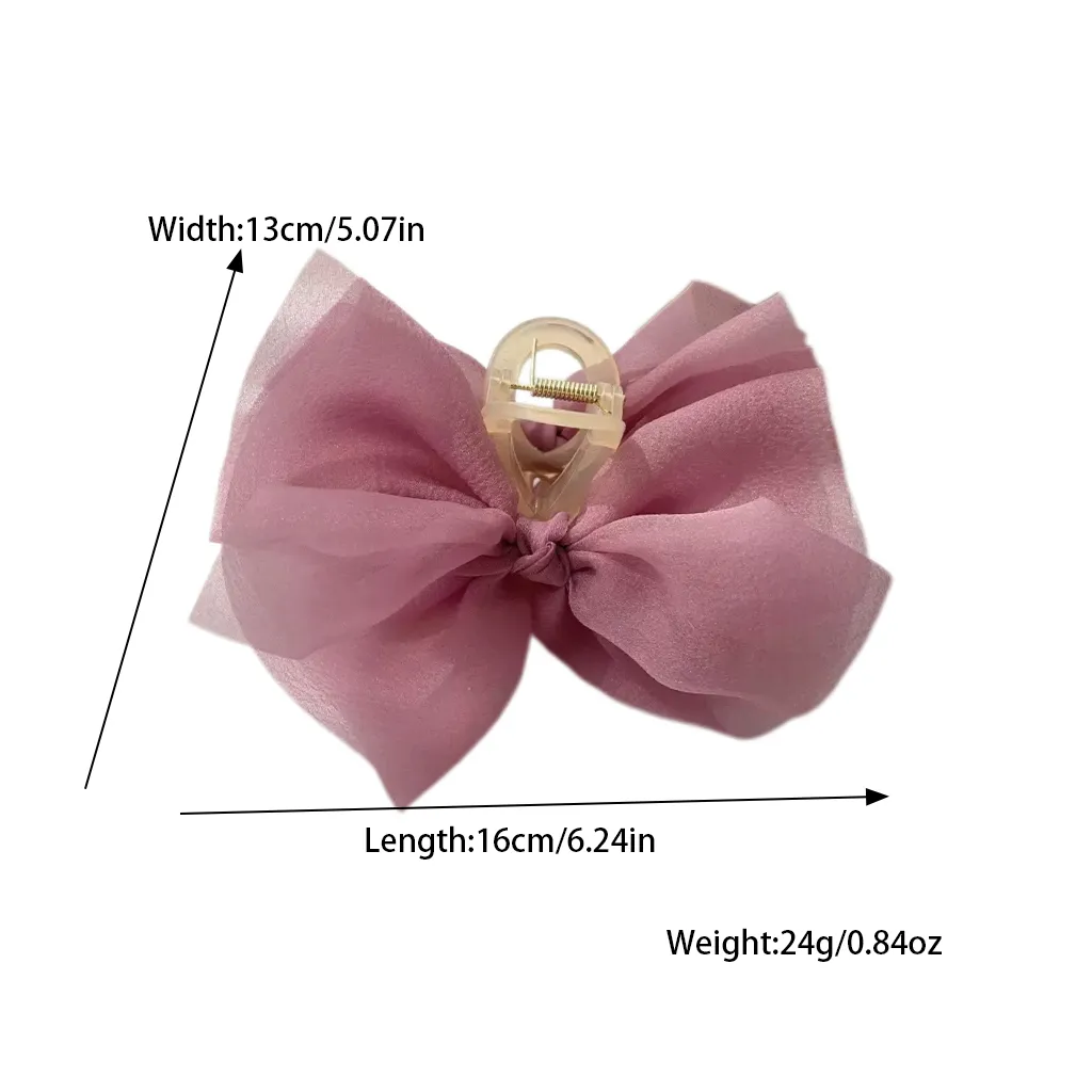 Women's Bow Knot Fairy Style Princess Sweet Resin Gauze Net Yarn Hair Claws display picture 11