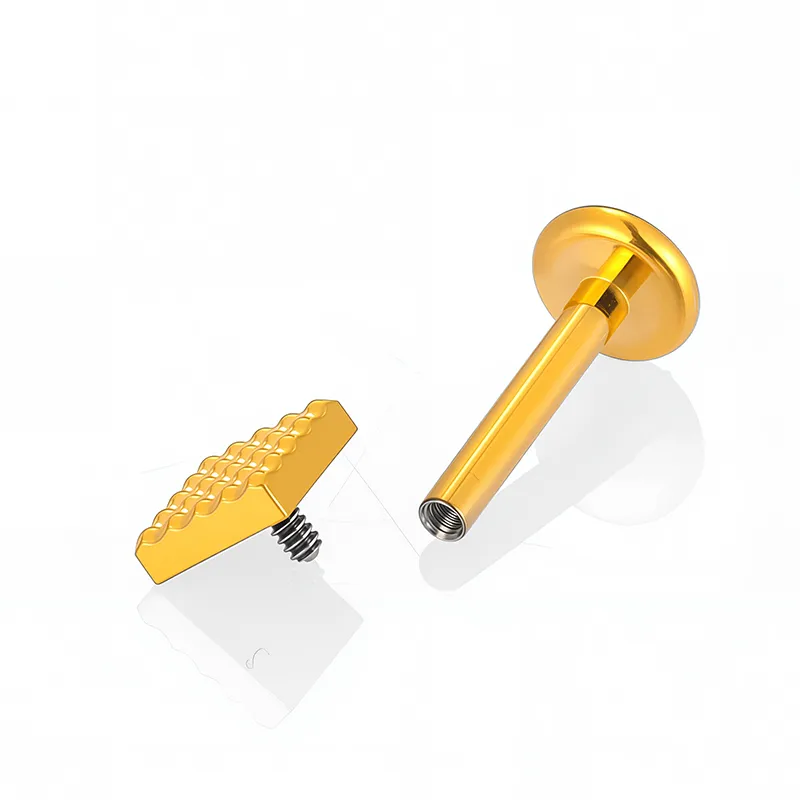 1 Piece Titanium Alloy Casual Nordic Style Simple Style Geometric Fruit Heart Shape Zircon 18K Gold Plated Polishing Plating Hollow Out Lip Rings Ear Cartilage Rings & Studs Nose Rings & Studs display picture 6