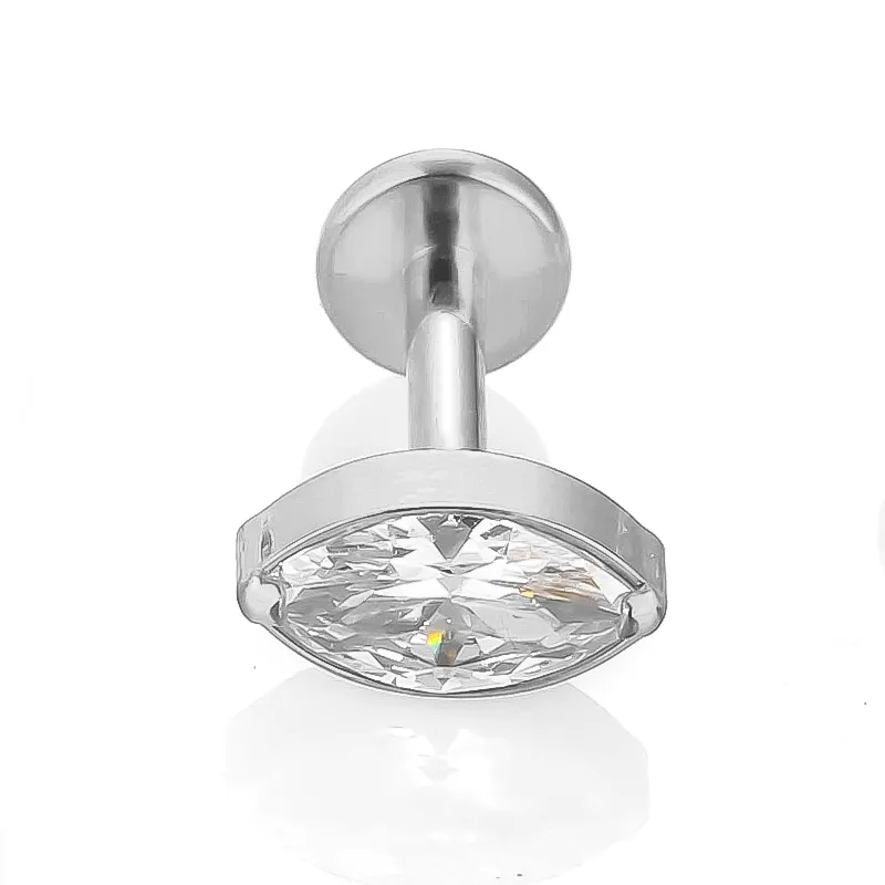 1 Piece Titanium Alloy Casual Nordic Style Simple Style Geometric Fruit Heart Shape Zircon 18K Gold Plated Polishing Plating Hollow Out Lip Rings Ear Cartilage Rings & Studs Nose Rings & Studs display picture 2