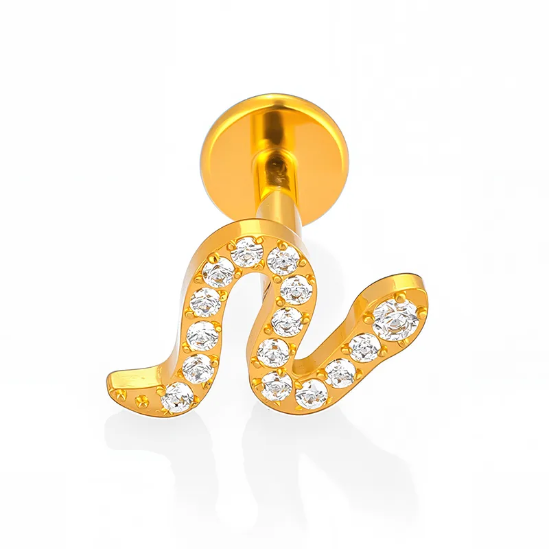 1 Piece Titanium Alloy Casual Nordic Style Simple Style Geometric Fruit Heart Shape Zircon 18K Gold Plated Polishing Plating Hollow Out Lip Rings Ear Cartilage Rings & Studs Nose Rings & Studs display picture 9