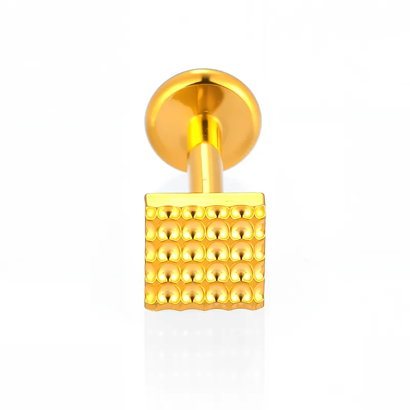 1 Piece Titanium Alloy Casual Nordic Style Simple Style Geometric Fruit Heart Shape Zircon 18K Gold Plated Polishing Plating Hollow Out Lip Rings Ear Cartilage Rings & Studs Nose Rings & Studs display picture 5