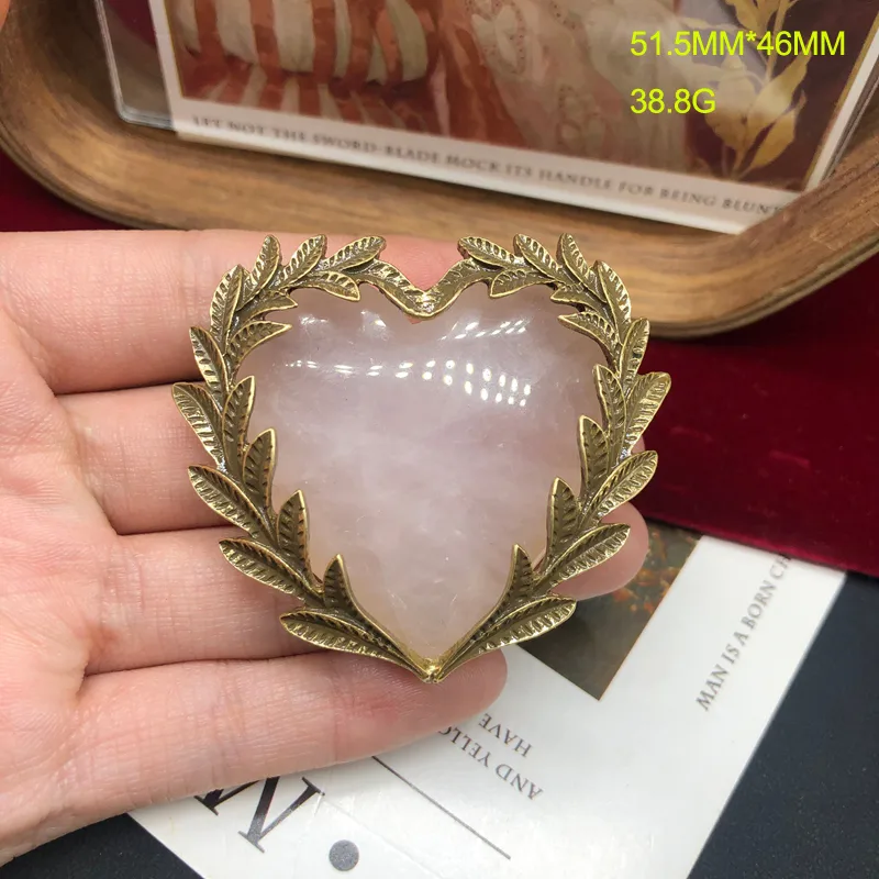 Simple Style Classic Style Alloy Turquoise Rose Quartz Leaves Red Heart Women's Earrings Brooches display picture 4