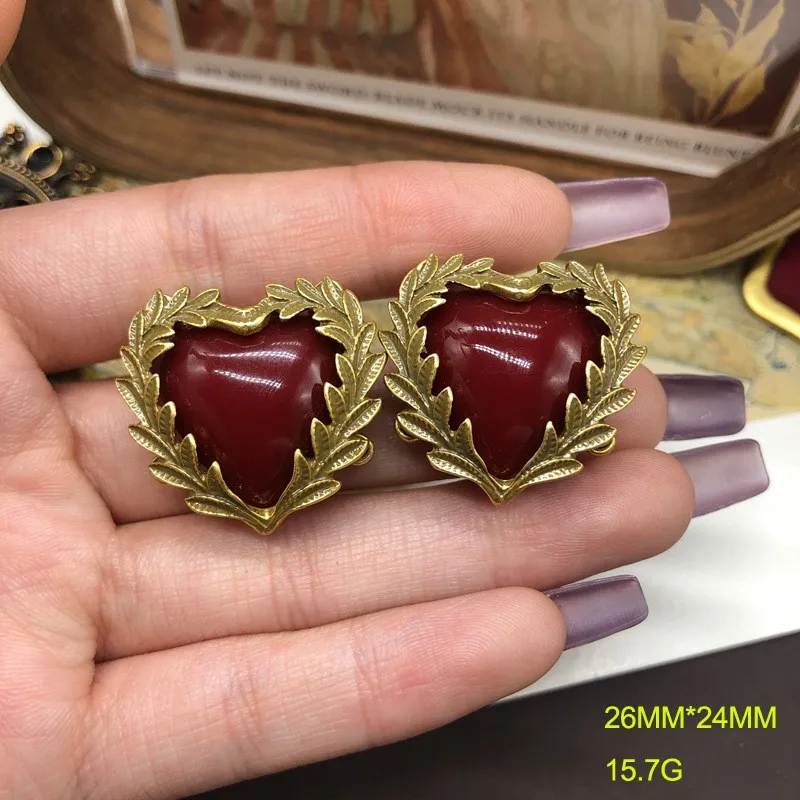Simple Style Classic Style Alloy Turquoise Rose Quartz Leaves Red Heart Women's Earrings Brooches display picture 16