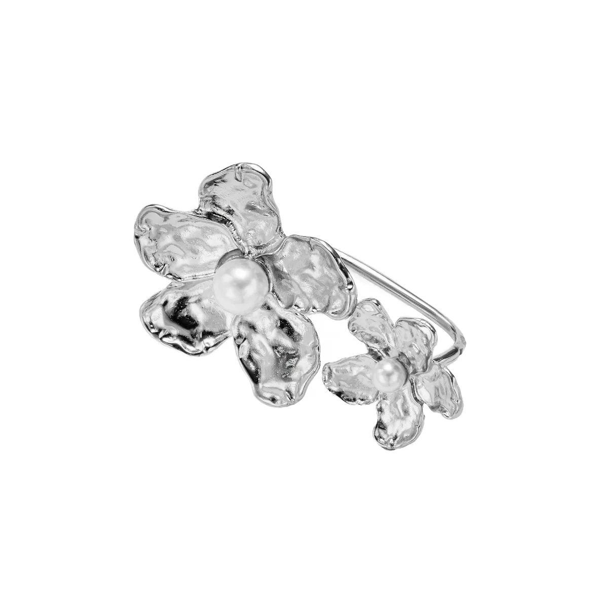Vacation Romantic Shiny Alloy Aluminum-Magnesium Alloy Flower Women's Open Rings display picture 4