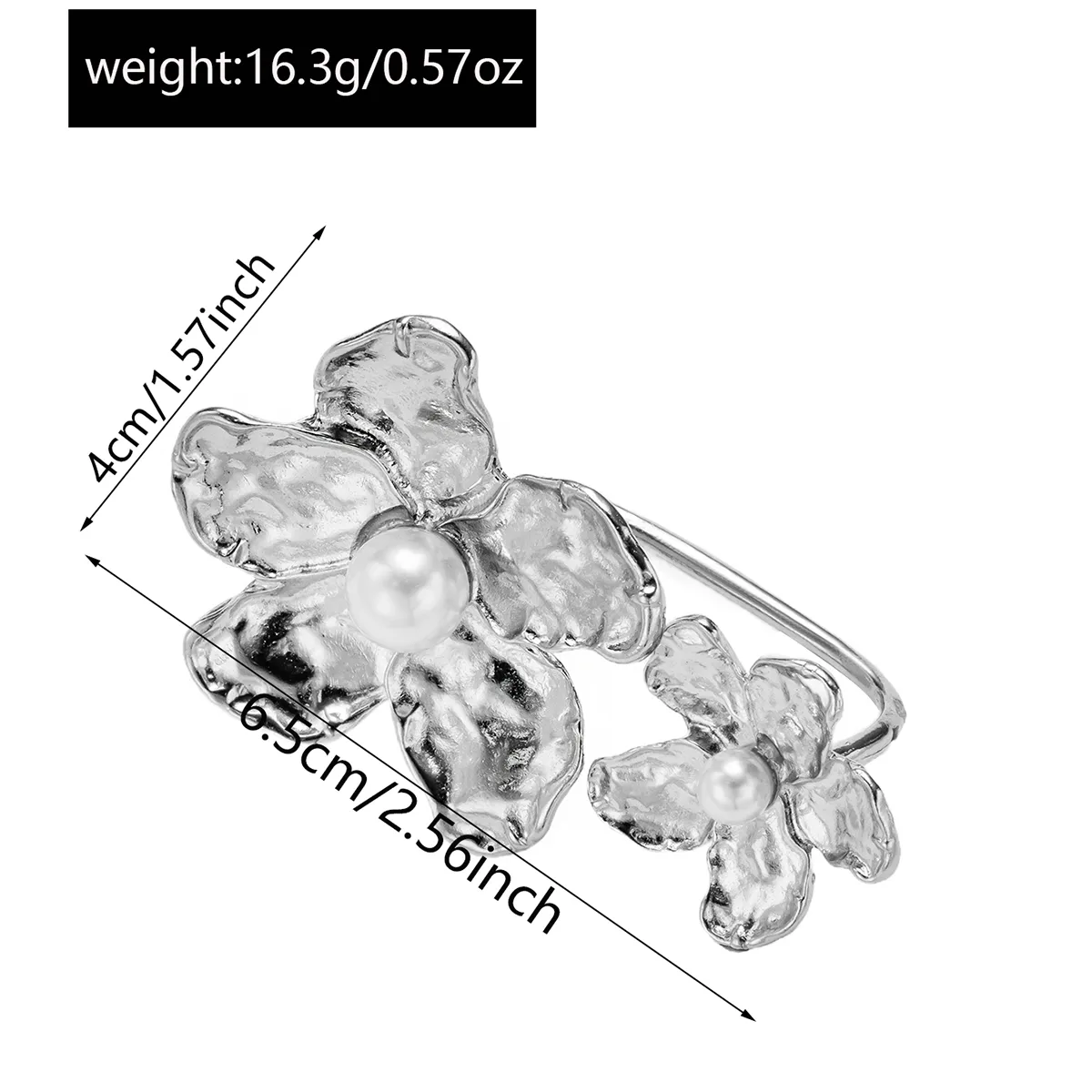 Vacances Romantique Brillant Alliage Alliage Aluminium-Magnésium Fleur Femmes Anneau Ouvert display picture 1