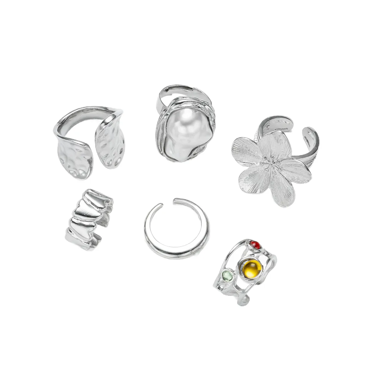 Classical Vintage Style Funny Alloy Round Flower Women's Open Rings display picture 3