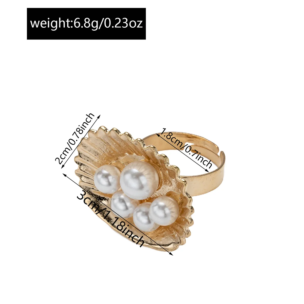 Casual Classical Vintage Style Alloy Round Starry Sky Pearl Women's Open Rings display picture 1