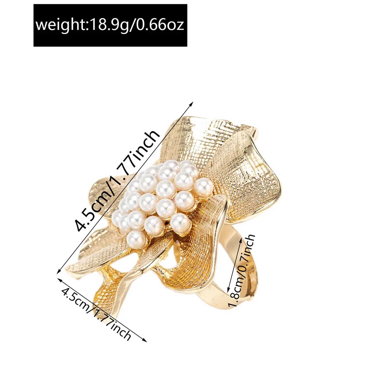 Elegant Classical Vintage Style Alloy Flower Women's Open Rings display picture 7