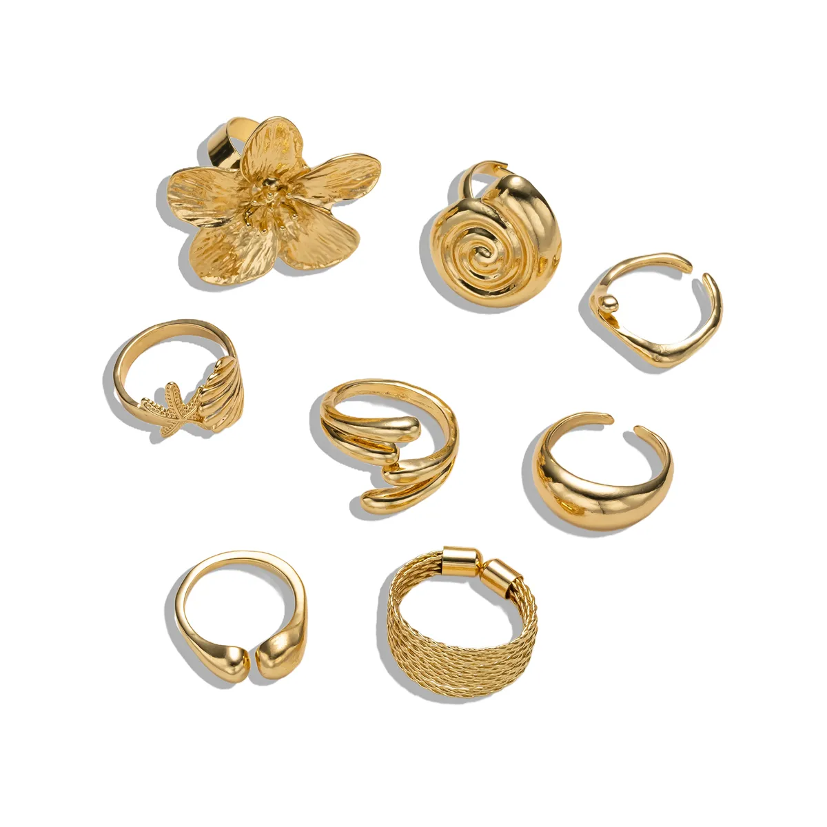 Classical Vintage Style Lady Alloy Letter Rose Women's Open Rings display picture 5
