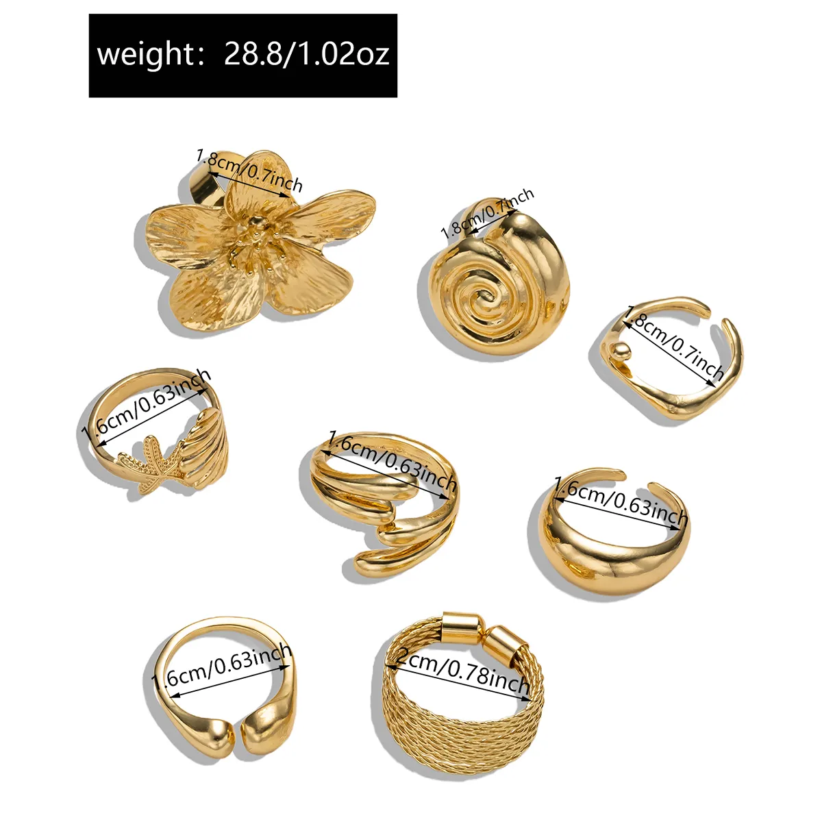 Classical Vintage Style Lady Alloy Letter Rose Women's Open Rings display picture 1