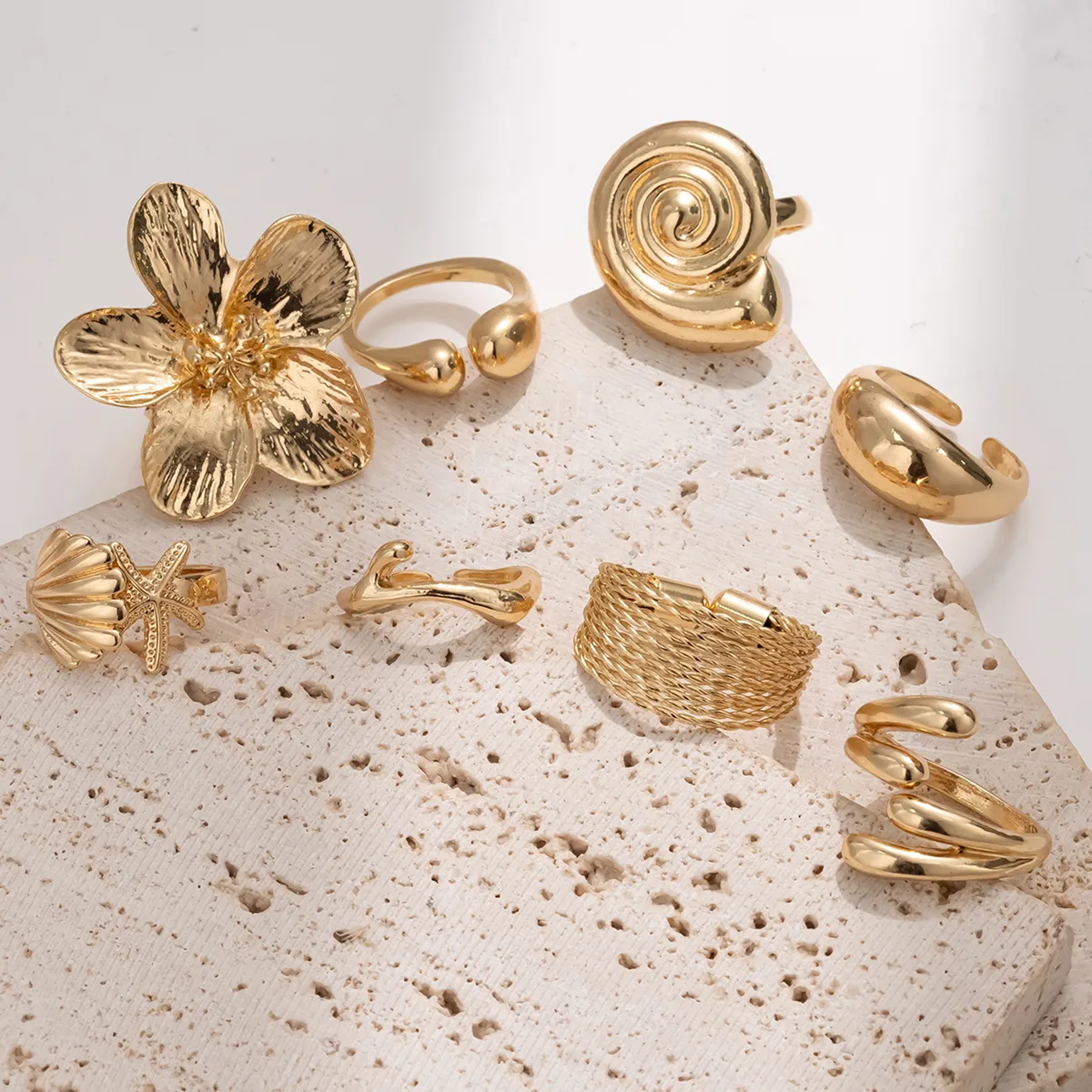 Classical Vintage Style Lady Alloy Letter Rose Women's Open Rings display picture 6