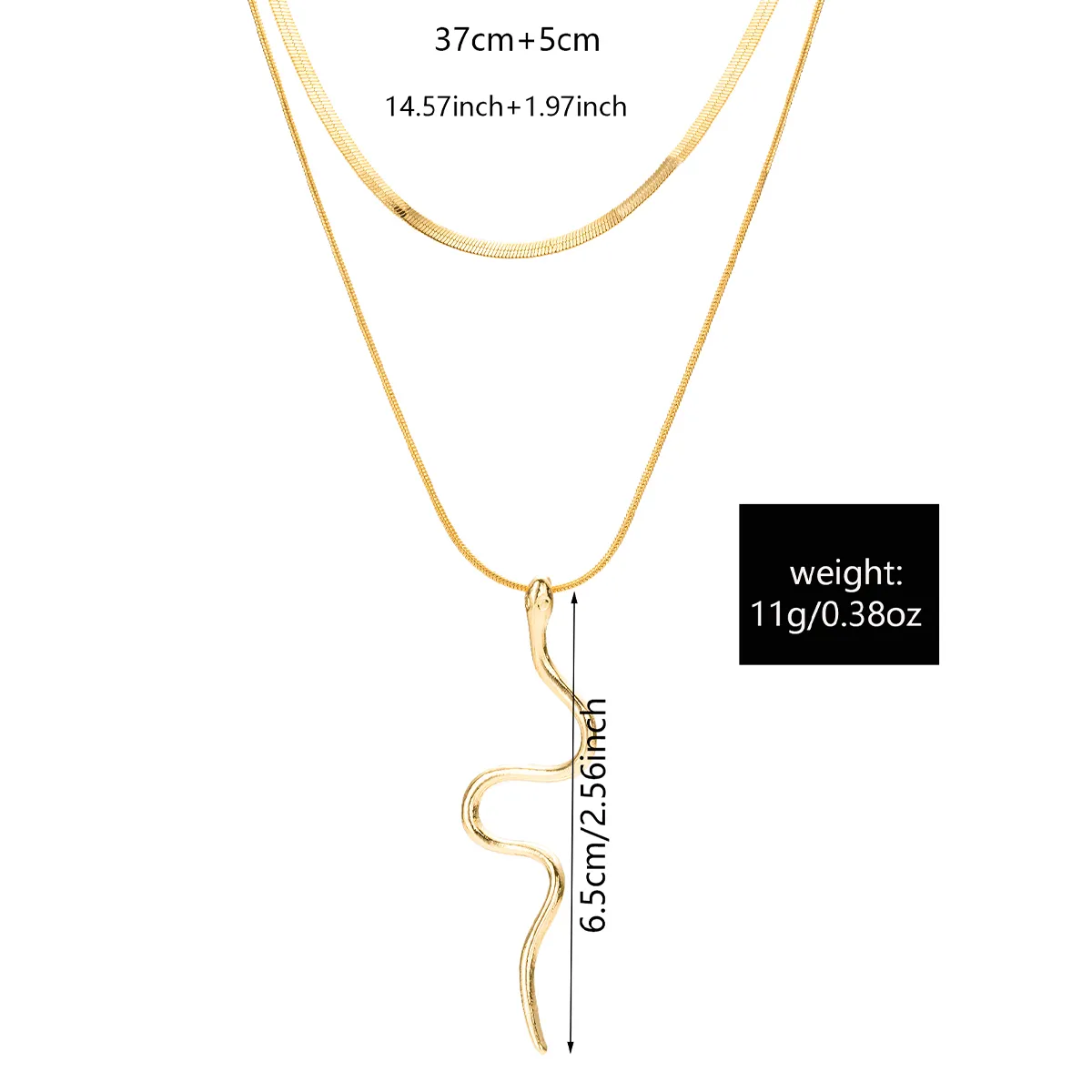 Snake Elegant Vintage Style Simple Style Alloy Long Necklace Wholesale display picture 4