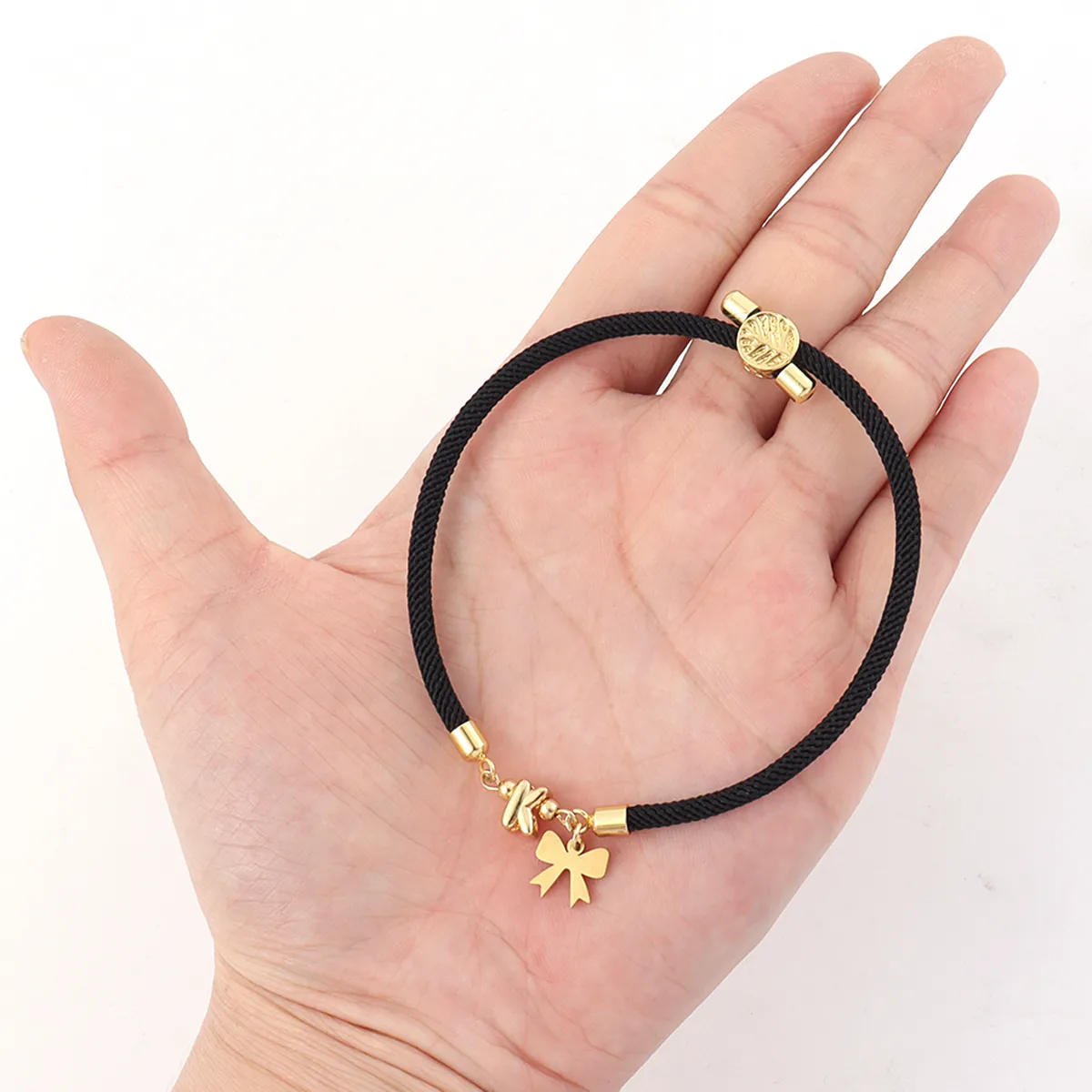 Letter Bow Knot Elegant Classic Style 304 Stainless Steel Nylon Copper Bracelets Wholesale display picture 2