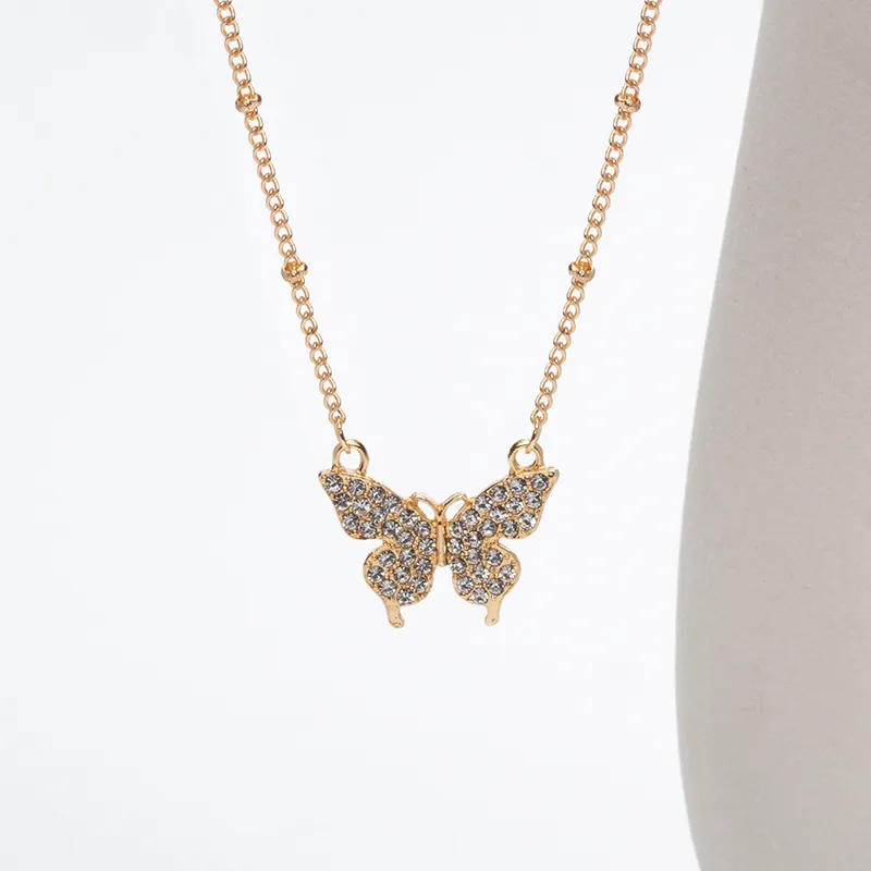 Butterfly Vintage Style Lady Simple Style Alloy Pendant Necklace Wholesale display picture 3