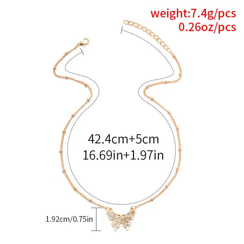 Butterfly Vintage Style Lady Simple Style Alloy Pendant Necklace Wholesale display picture 1