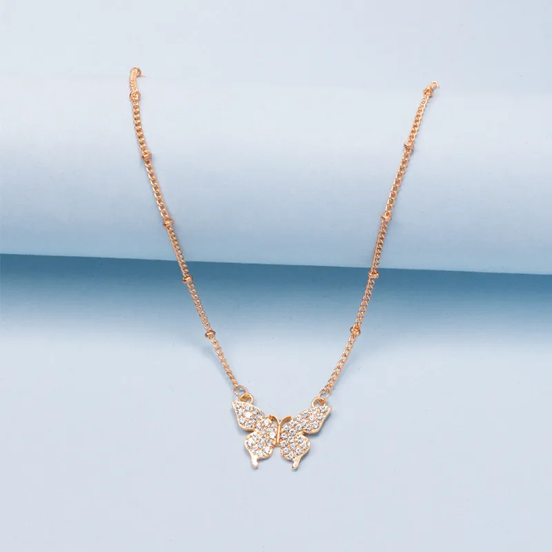 Butterfly Vintage Style Lady Simple Style Alloy Pendant Necklace Wholesale display picture 4