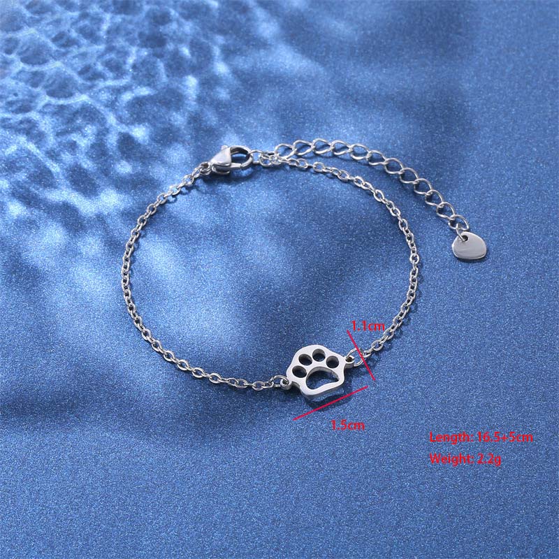 Lettre Chien Papillon Mignon Femme Style Simple Acier Inoxydable 201 Bracelets En Masse display picture 8