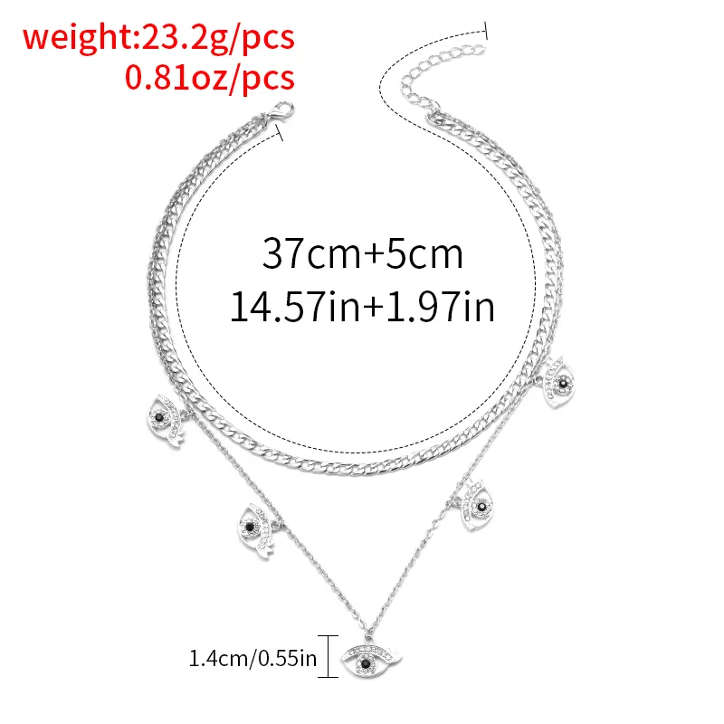 Œil Style Vintage Femme Style Simple Alliage Colliers Double Couche De Gros display picture 2