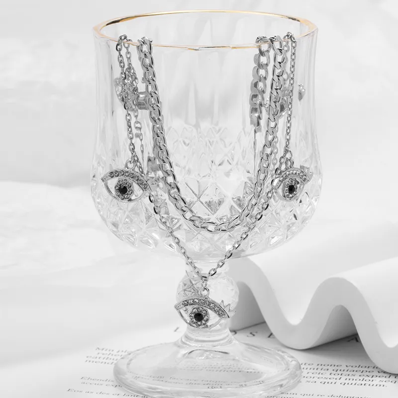 Œil Style Vintage Femme Style Simple Alliage Colliers Double Couche De Gros display picture 3