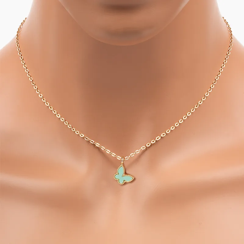 Butterfly Elegant Vintage Style Simple Style Alloy Pendant Necklace Wholesale display picture 3