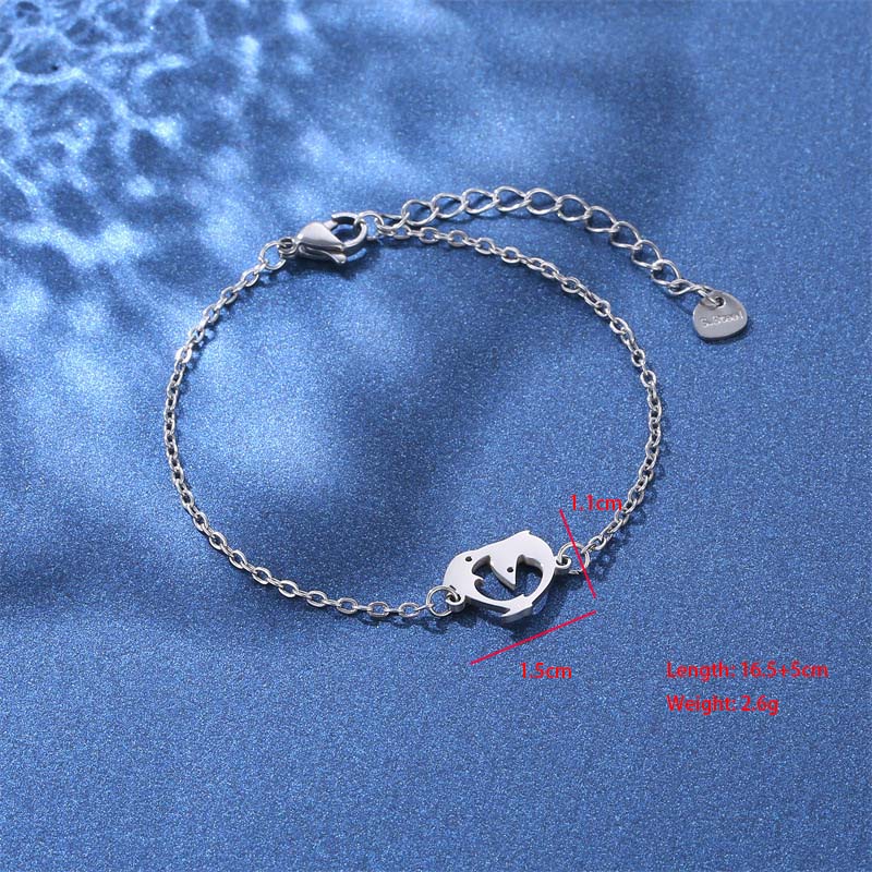 Eiffel Tower Dolphin Lightning Cute Bohemian Simple Style 201 Stainless Steel Bracelets In Bulk display picture 4