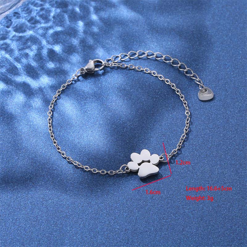 Paw Print Heart Shape Butterfly Cute Bohemian Simple Style 201 Stainless Steel Bracelets In Bulk display picture 2