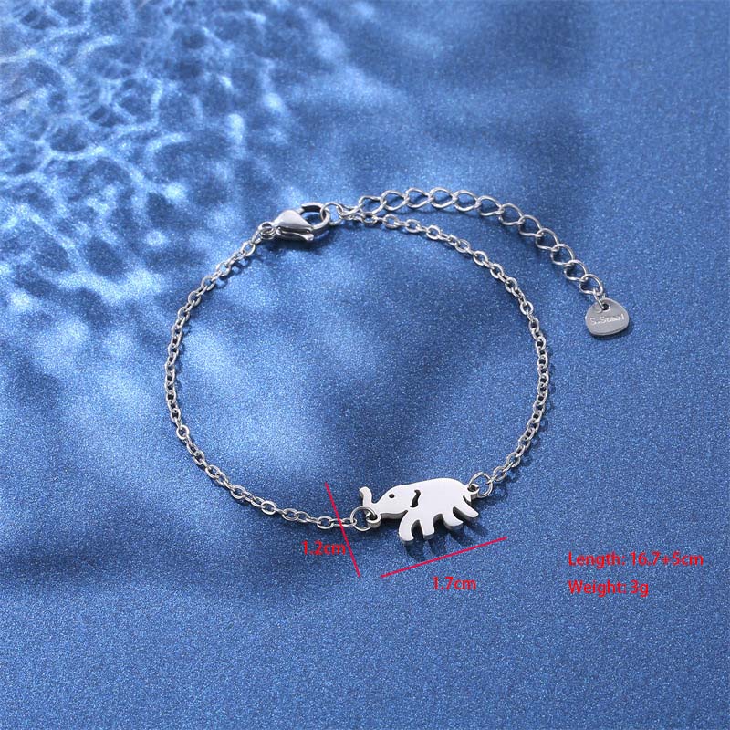 Huella Forma De Corazón Mariposa Lindo Bohemio Estilo Simple Acero Inoxidable 201 Pulsera Al Mayoreo display picture 3