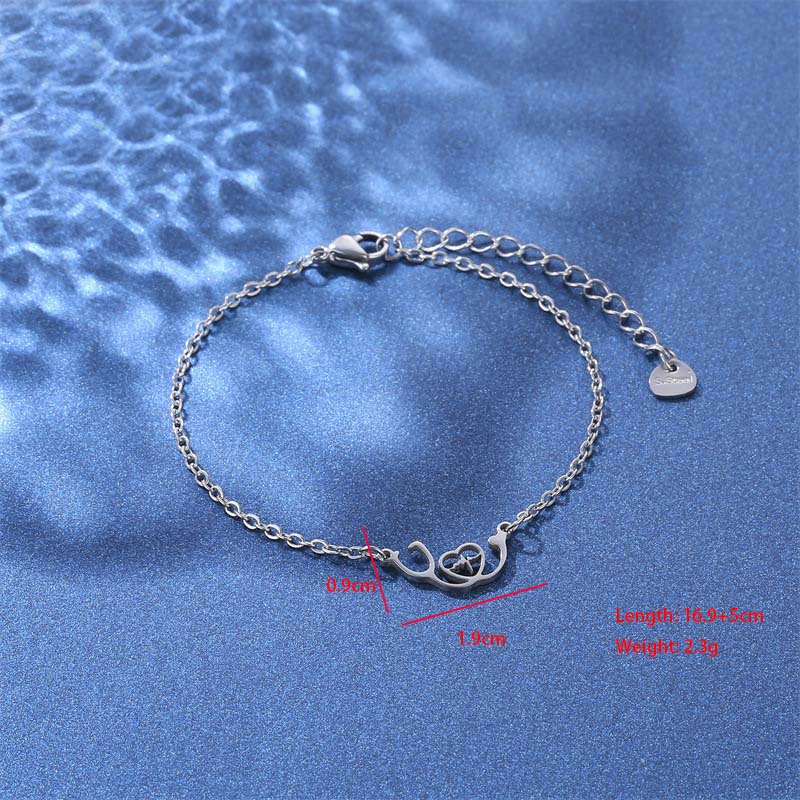 Empreinte De Patte Forme De Cœur Papillon Mignon Bohémien Style Simple Acier Inoxydable 201 Bracelets En Masse display picture 4