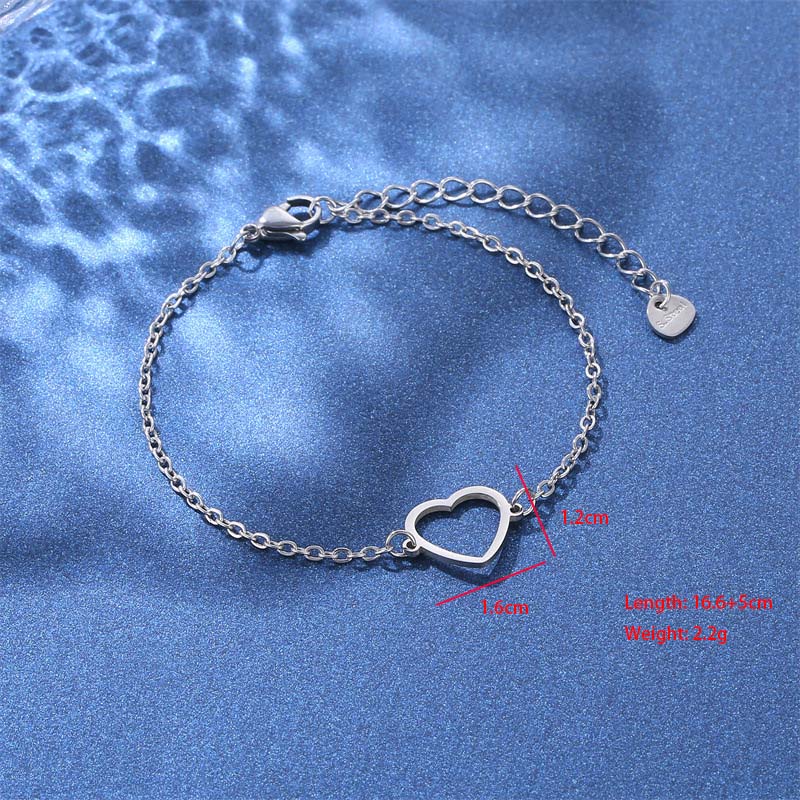 Empreinte De Patte Forme De Cœur Papillon Mignon Bohémien Style Simple Acier Inoxydable 201 Bracelets En Masse display picture 8