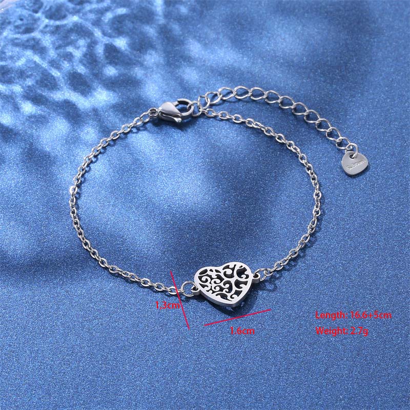 Empreinte De Patte Forme De Cœur Papillon Mignon Bohémien Style Simple Acier Inoxydable 201 Bracelets En Masse display picture 5