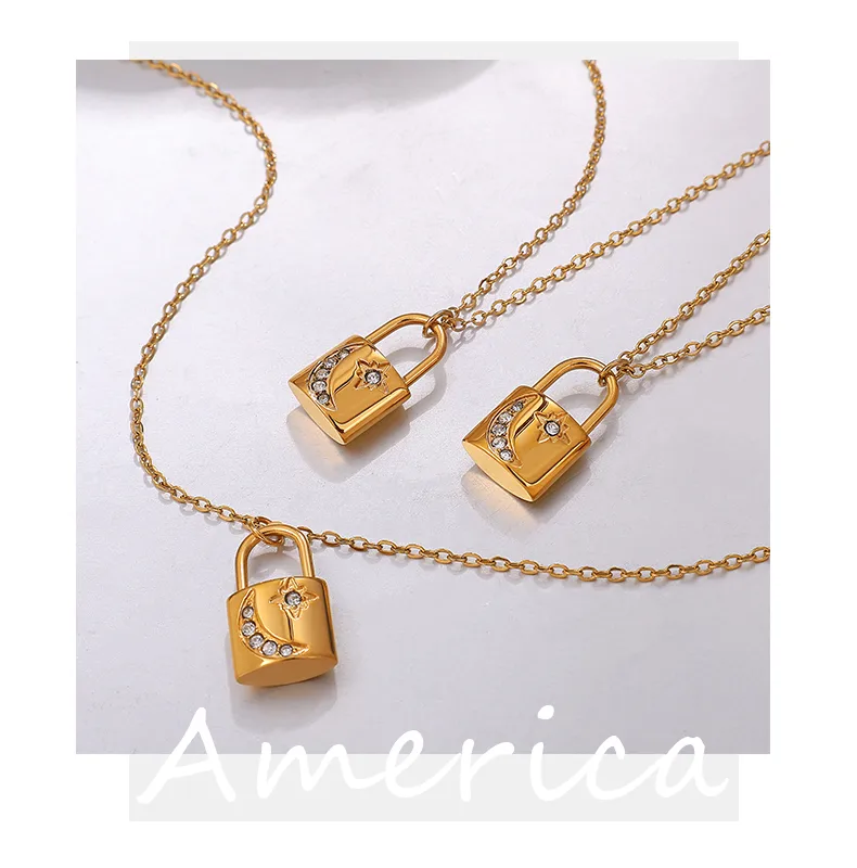 Lock Glam Queen Bridal 304 Stainless Steel Pendant Necklace Lobster Trigger Clasp Closure display picture 2