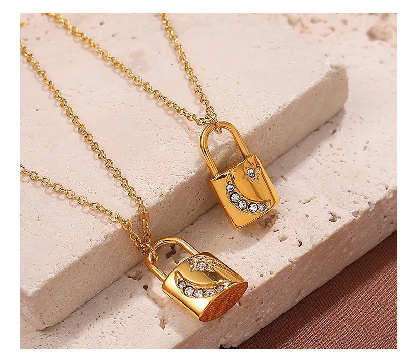 Lock Glam Queen Bridal 304 Stainless Steel Pendant Necklace Lobster Trigger Clasp Closure display picture 8