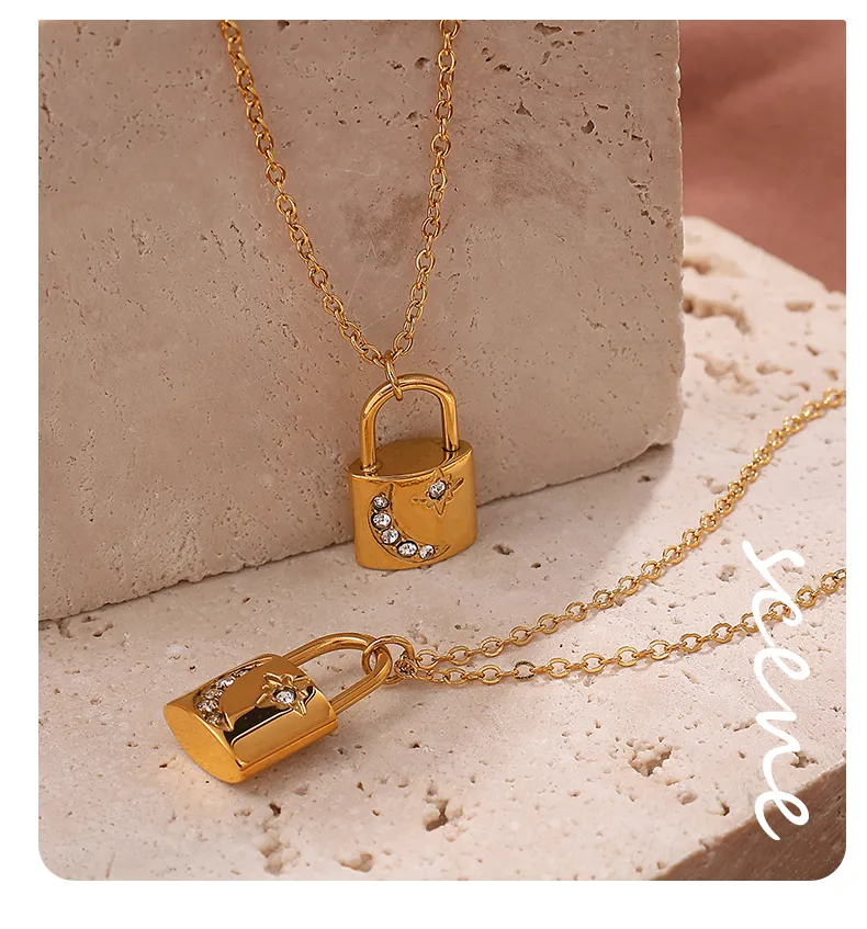 Cerrar Con Llave Glamour Reina Nupcial Acero Inoxidable 304 Collar Colgante Cierre Con Gatillo De Langosta display picture 9