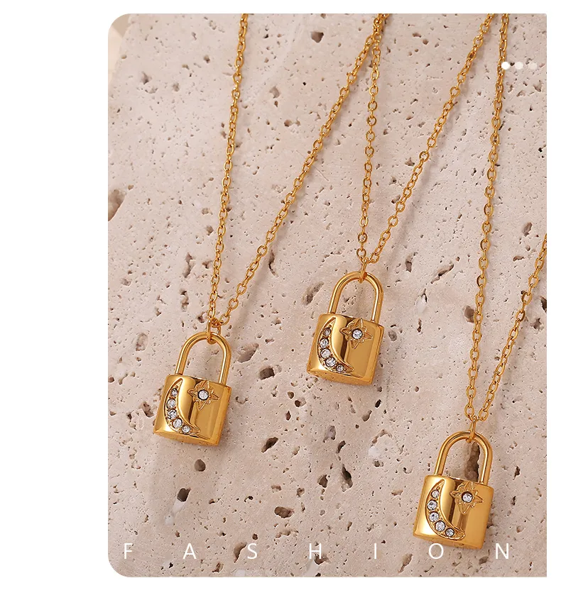 Lock Glam Queen Bridal 304 Stainless Steel Pendant Necklace Lobster Trigger Clasp Closure display picture 6