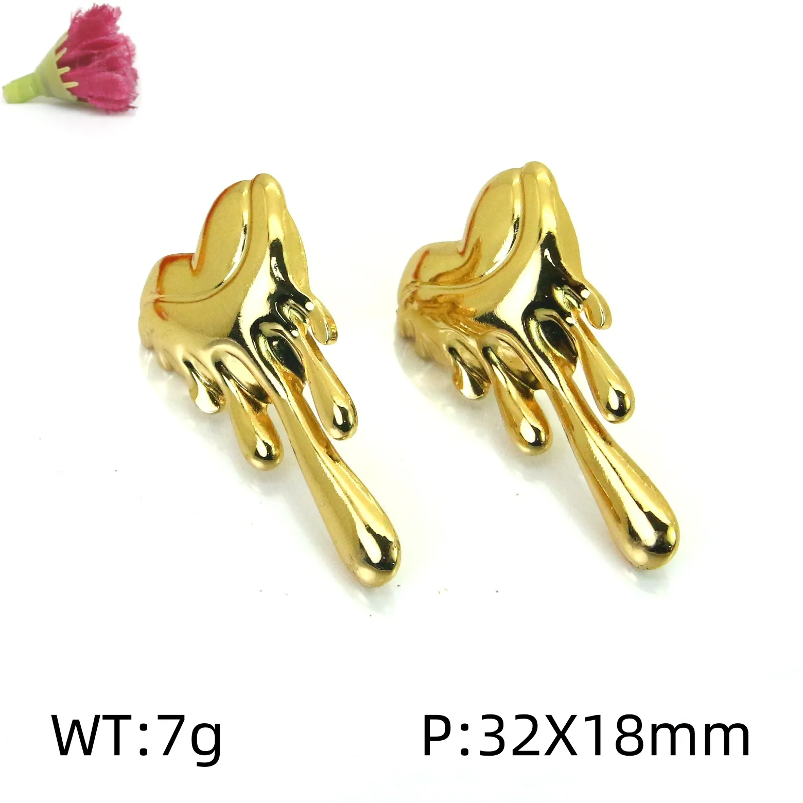 1 Paire Forme De Cœur Élégant Femme Vacances Acier Inoxydable 304 Plaqué Or 18K Placage Boucles D'Oreilles display picture 4