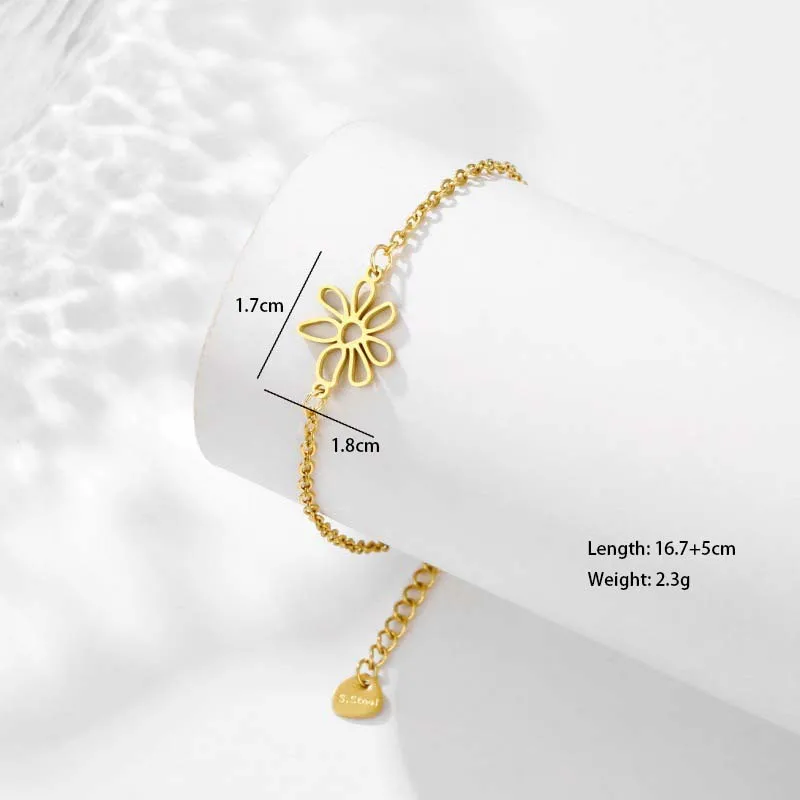 Soleil Empreinte De Patte Araignée Style Simple Vêtement De Rue Acier Inoxydable 201 Bracelets En Masse display picture 1