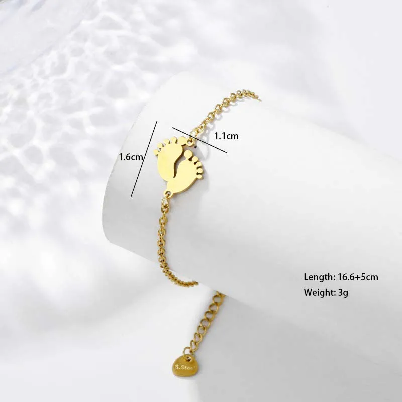 Soleil Empreinte De Patte Araignée Style Simple Vêtement De Rue Acier Inoxydable 201 Bracelets En Masse display picture 2