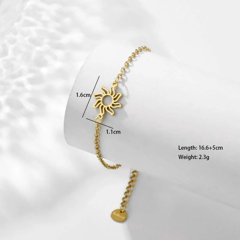 Sun Paw Print Spider Simple Style Streetwear 201 Stainless Steel Bracelets In Bulk display picture 8