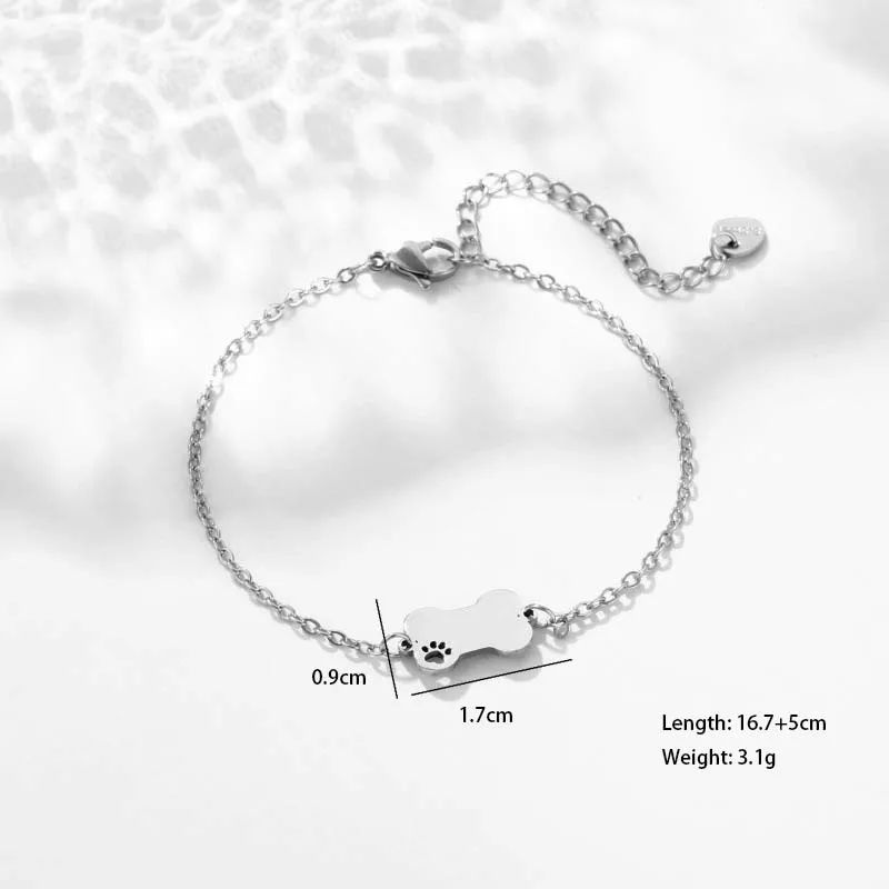 Sun Paw Print Spider Simple Style Streetwear 201 Stainless Steel Bracelets In Bulk display picture 13