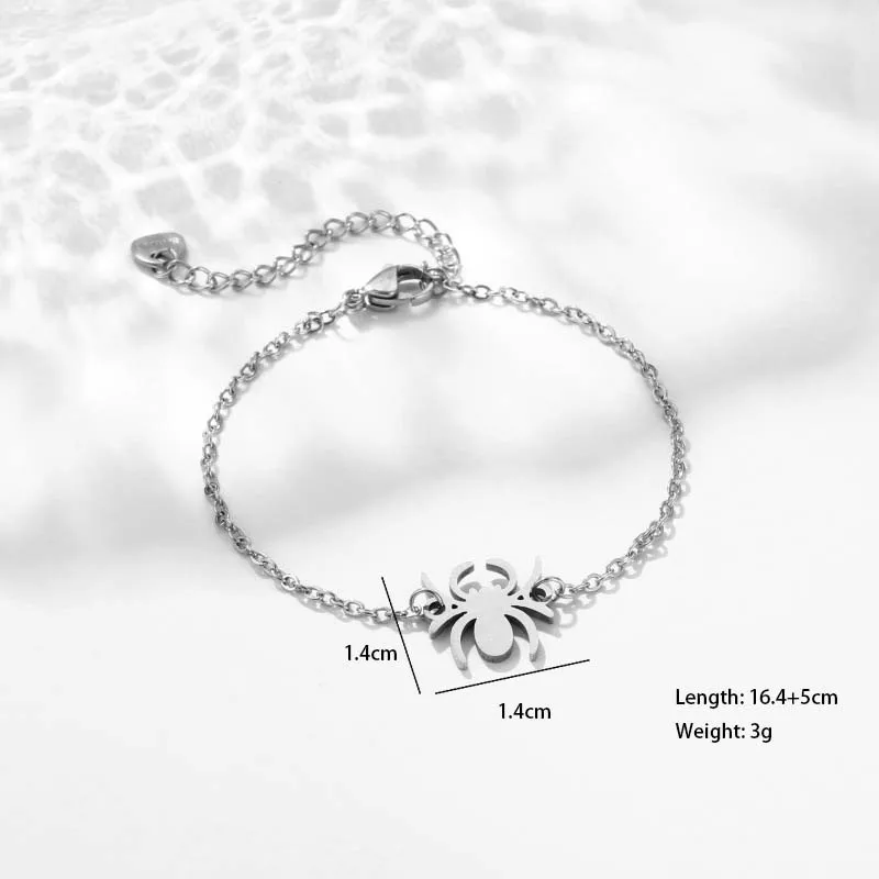 Sun Paw Print Spider Simple Style Streetwear 201 Stainless Steel Bracelets In Bulk display picture 16