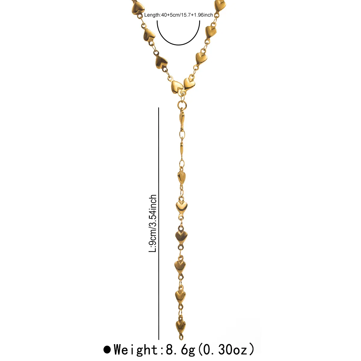 Heart Shape Simple Style 304 Stainless Steel Necklace Plating Lobster Trigger Clasp Closure display picture 3