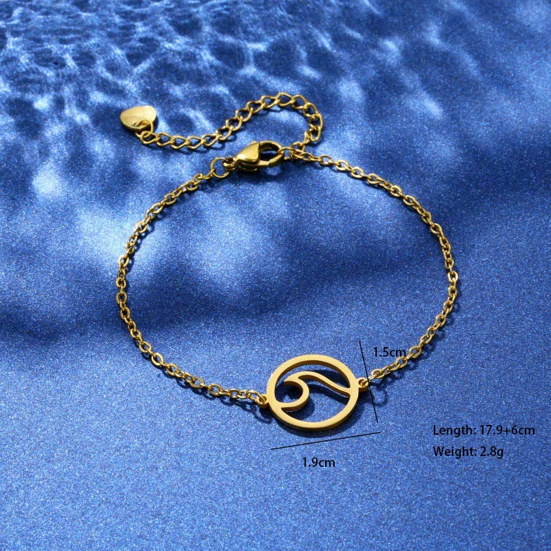Tortoise Coconut Tree Dolphin Cute Lady Bohemian 201 Stainless Steel Bracelets In Bulk display picture 7
