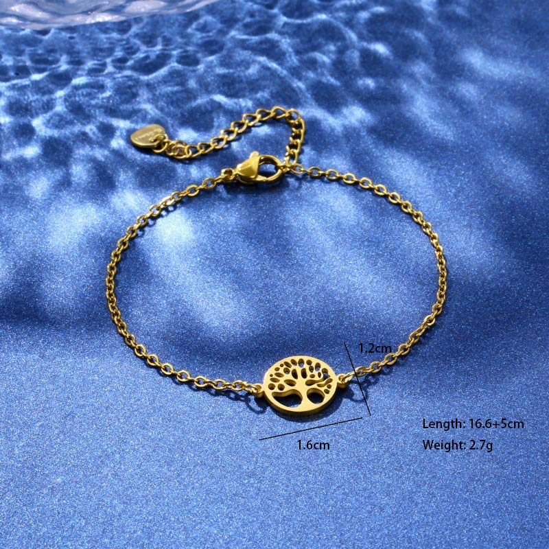 Tortoise Coconut Tree Dolphin Cute Lady Bohemian 201 Stainless Steel Bracelets In Bulk display picture 8