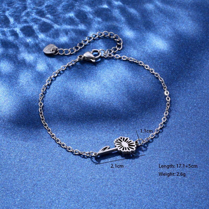 Tortoise Coconut Tree Dolphin Cute Lady Bohemian 201 Stainless Steel Bracelets In Bulk display picture 12