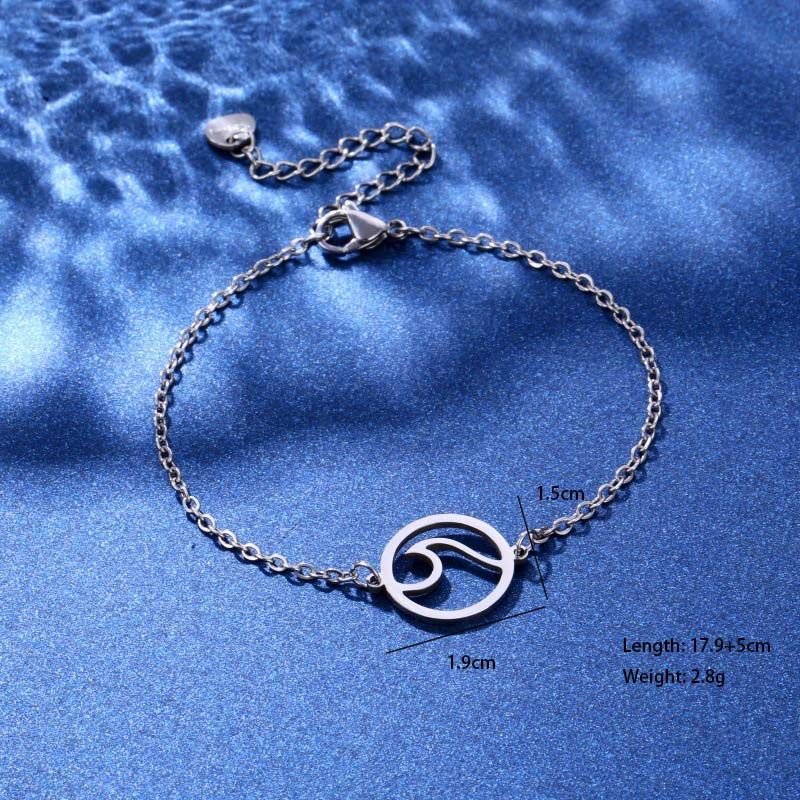 Tortoise Coconut Tree Dolphin Cute Lady Bohemian 201 Stainless Steel Bracelets In Bulk display picture 14