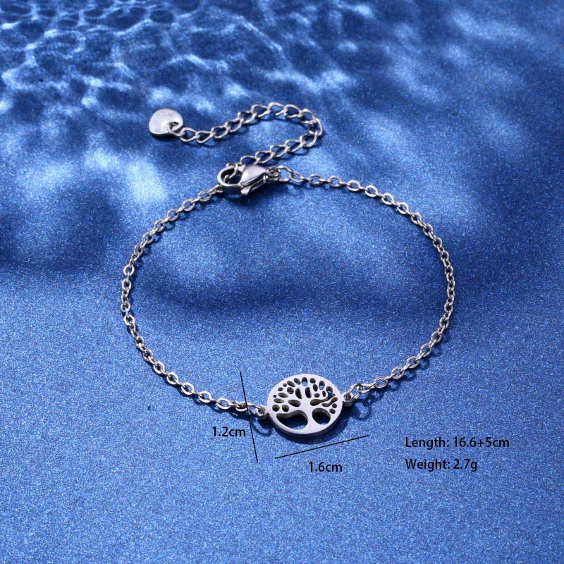 Tortoise Coconut Tree Dolphin Cute Lady Bohemian 201 Stainless Steel Bracelets In Bulk display picture 17