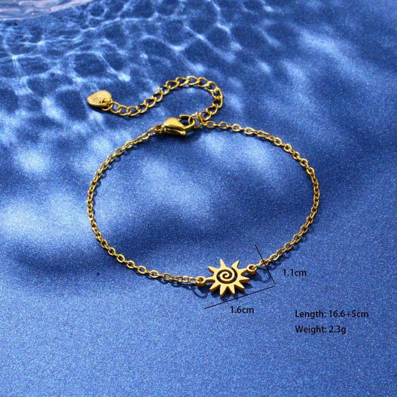 Tortoise Coconut Tree Dolphin Cute Lady Bohemian 201 Stainless Steel Bracelets In Bulk display picture 11