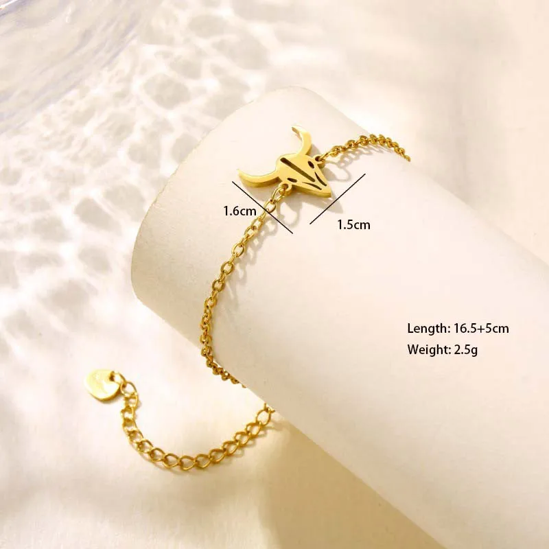 Paw Print Bell Snowman Cute Hip-Hop Simple Style 201 Stainless Steel Bracelets In Bulk display picture 12